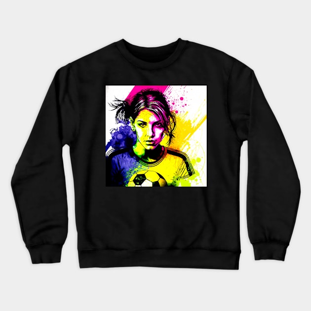 Soccer Player Graffiti Art Splash Paint Crewneck Sweatshirt by MaystarUniverse